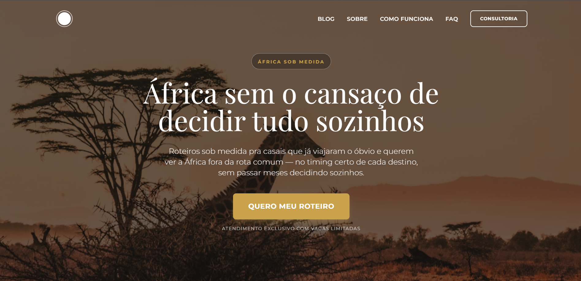 Página real de captação criada com a Estrutura Reservas