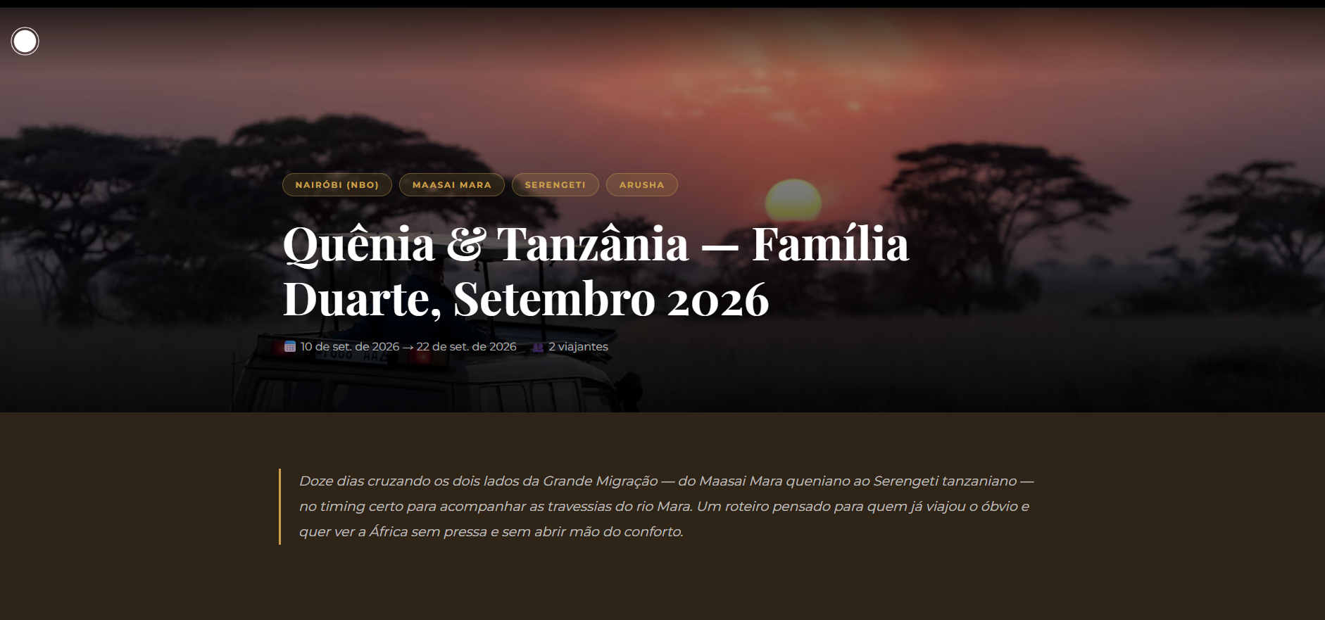 Roteiro personalizado de Quênia e Tanzânia